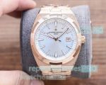 Copy Vacheron Constantin Overseas Rose Gold Case White Dial 41MM Men Watch